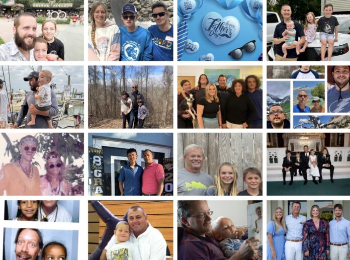 a collage of photos of people and their families